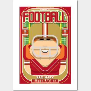 American Football Red and Gold - Hail-Mary Blitzsacker - Jacqui version Posters and Art